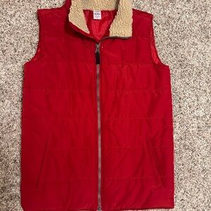Vineyard Vines Red Vest with Cream Lining
